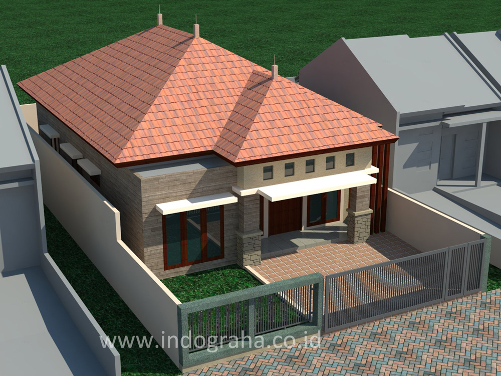 Desain Rumah Minimalis 1 Lantai di Jl. Sarbini Pinang 