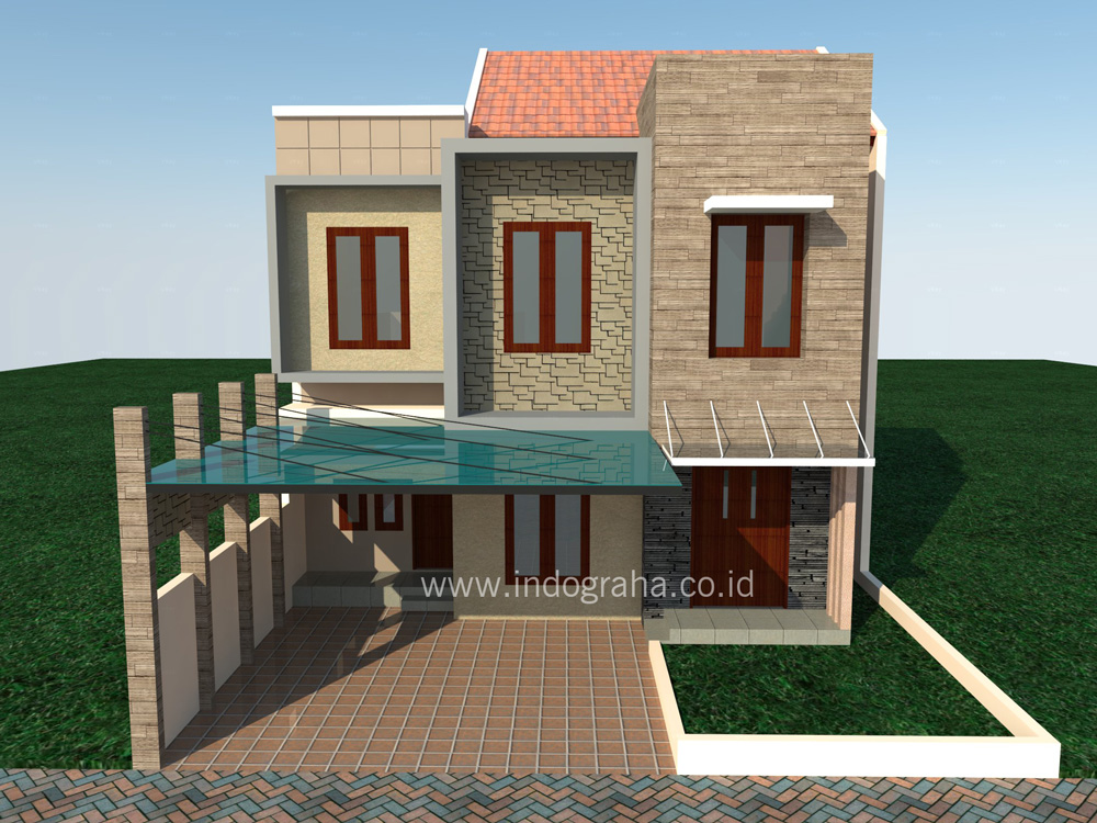 Desain Rumah Minimalis Modern di Raffles Hills Cibubur 