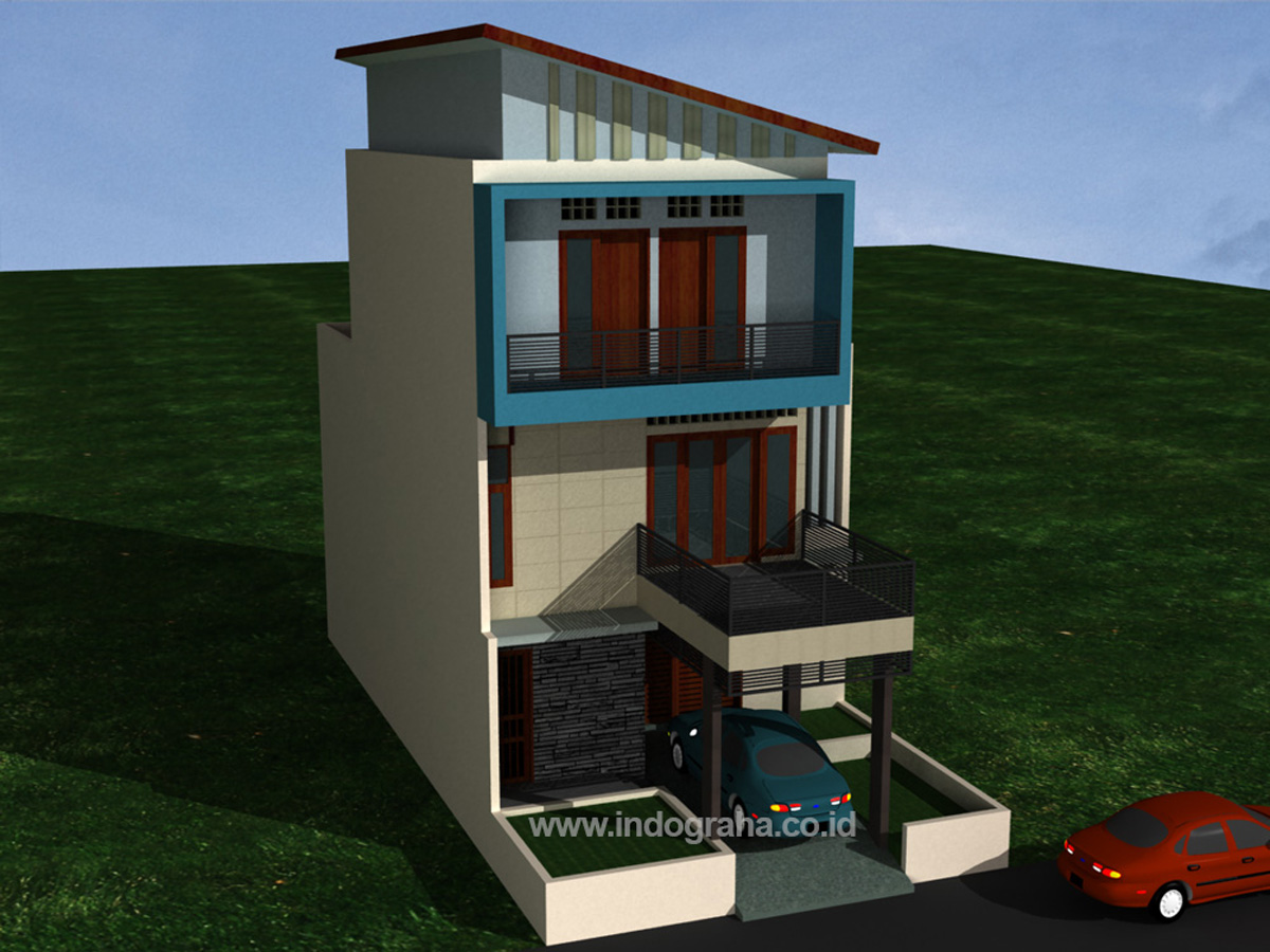 Desain rumah minimalis 3 lantai di ciputat  Indograha 