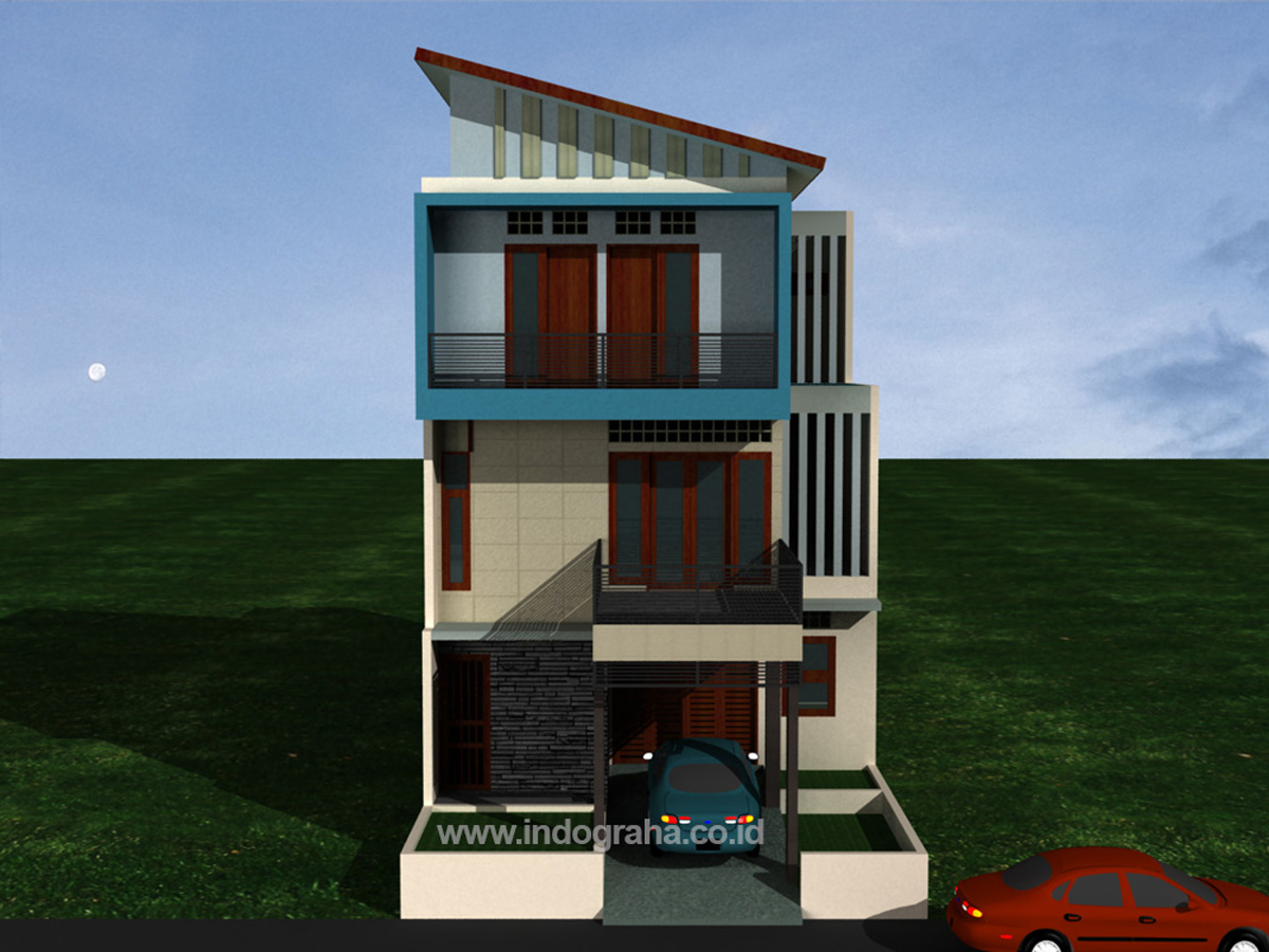 Desain rumah minimalis 3 lantai di ciputat  Indograha 