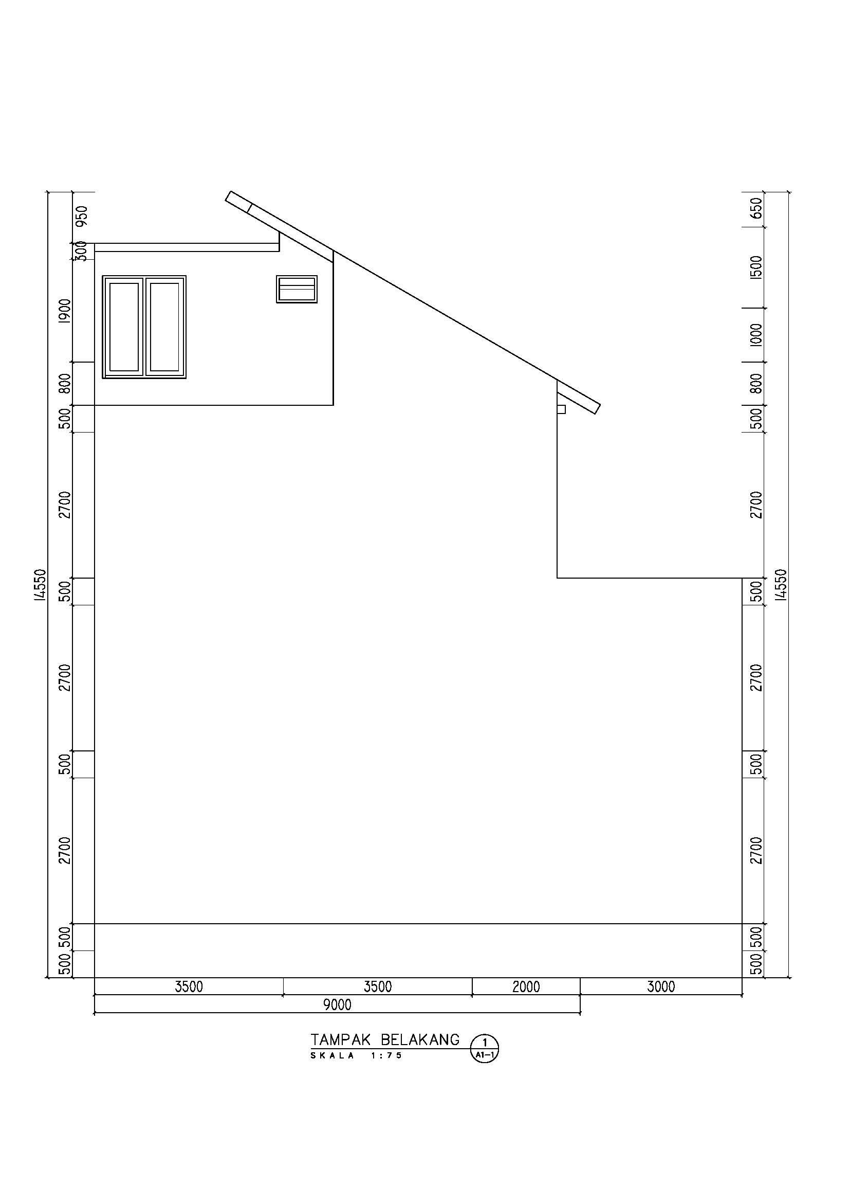 Desain rumah kos minimalis 3 lantai di jl baung lenteng 