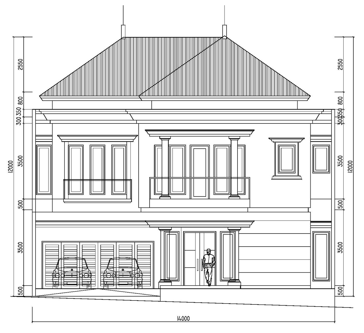 Desain rumah  klasik tingkat  2 di Pondok Indah Jakarta 