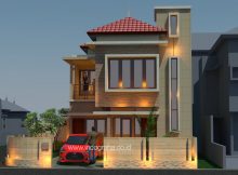 Desain rumah sudut hook minimalis di tebet jakarta selatan